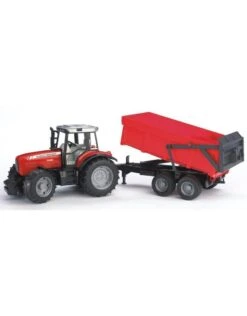 Bruder 2045 - Massey Ferguson 7480 Met Kiepende Aanhanger Rood