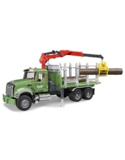 Bruder 2824 - Mack Granite Houttransporter Met Laadkraan En Bomen