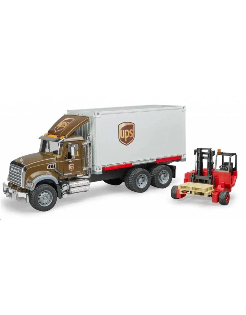 Bruder 2828 - Mack Granite UPS Met Heftruck 3 Bruder 2828 - Mack Granite UPS Met Heftruck
