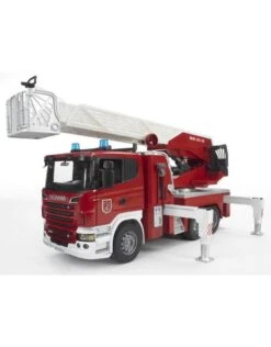 Bruder 3590 - Scania Brandweer Ladderwagen Met Waterpomp, Licht & Geluid