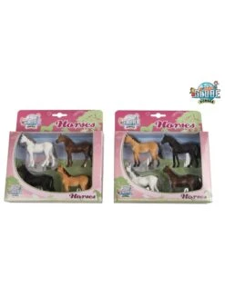 Kids Globe 640085 - Set Met 4 Paarden 1:32
