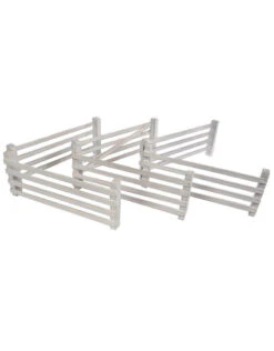 Kids Globe 610229 - Set Van 6 Witte Houten Hekken 1:24