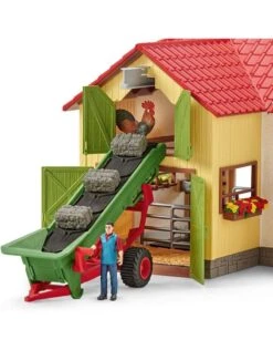 Schleich Farm 42377 - Hooi Transportband Met Boer -Speelgoed Verkoop schleich schleich farm 42377 hooi transportband me 2
