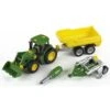 Theo Klein 3904 - John Deere Trekker Met Voorlader En Aanhanger En Ploeg -Speelgoed Verkoop theo klein theo klein 3904 john deere trekker met